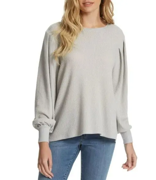 Jessica Simpson Womens Sweater Solid Wilder Pullover Gray XL