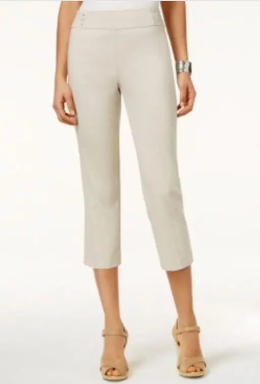 Jm Collection Embellished Pull-on Capri Pants,  - Stonewall