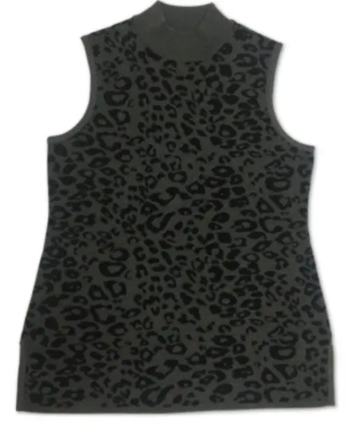 Jm Collection Plus Size Leopard-Print Mock-Neck Sweater, 2X