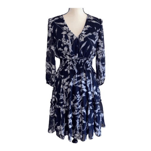 Just Taylor blue floral long sleeve mini dress 2