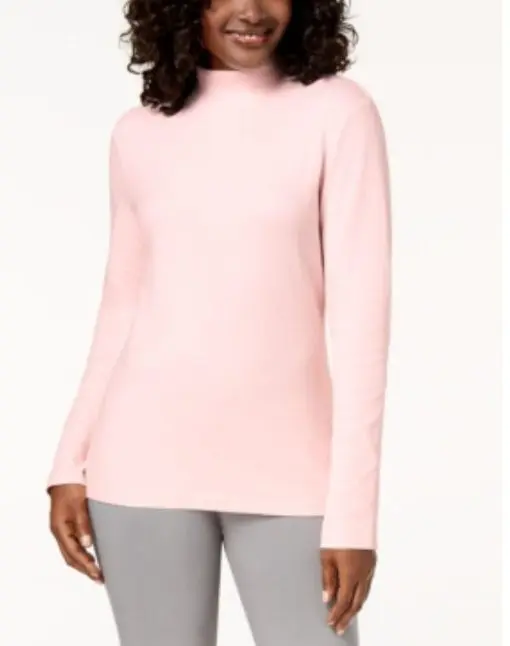 Karen Scott Cotton Mock- Blush XL