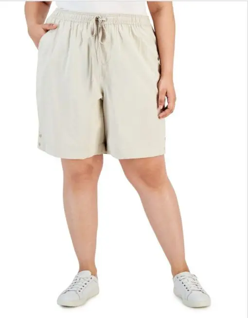 Karen Scott Plus Size Cotton Emelia Pull-on Shorts, 4X