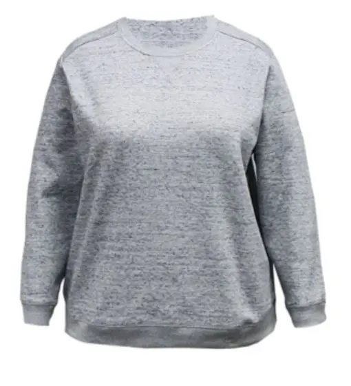 Karen Scott Plus Size Fleece Crewneck Sweatshirt, Smoke Grey Heather 1X