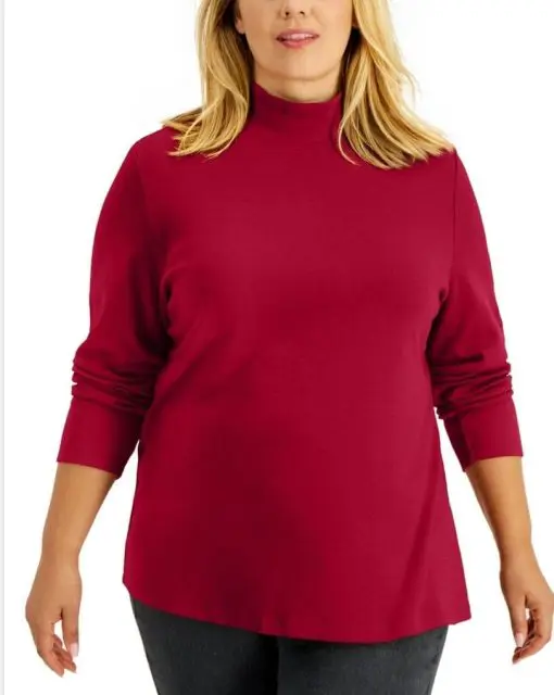 Karen Scott Plus Size Mock-Neck Top 3X