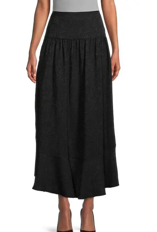 Karl Lagerfeld Paris Women's Textured Asymmetric Skirt - Black - Size SIZE 8