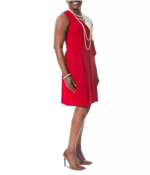 KASPER WOMENS RED V-NECK KNEE-LENGTH SLEEVELESS WRAP DRESS M