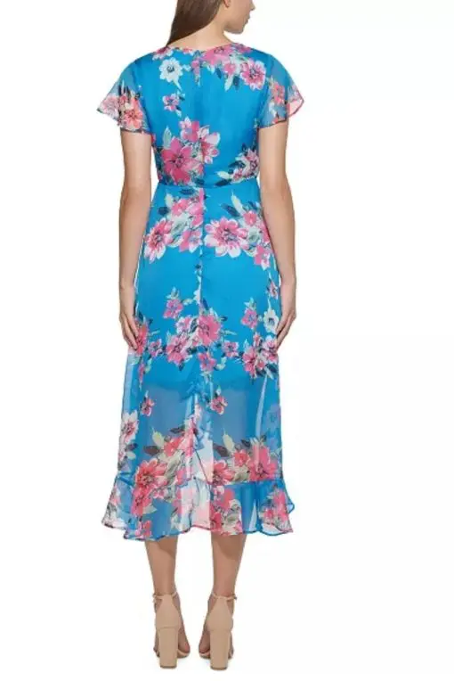 KENSIE Floral Printed Chiffon Midi Dress 14 - Image 2