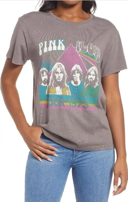 Lucky Brand Pink Floyd Boyfriend Crew L