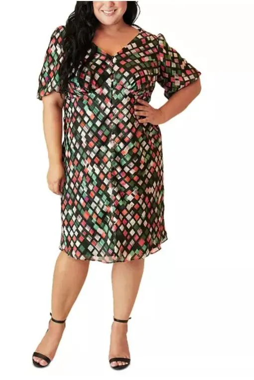 MAREE POUR TOI
Plus Size Split-Front Peasant Dress 20