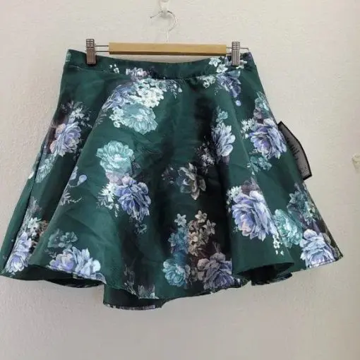 NEW City Studio Women's Size 13 Layered & Lined Floral Skater Mini Skirt Zipper