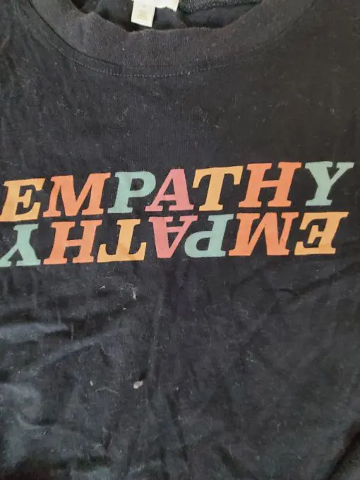 NWT Womens ABOUND Black EMPATHY Graphic Long Sleeves T-Shirt Size M - Image 2