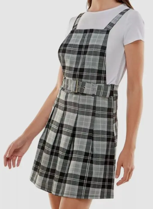 Planet Gold Women's Juniors Black Plaid Jumper Dress Size XL - Image 2