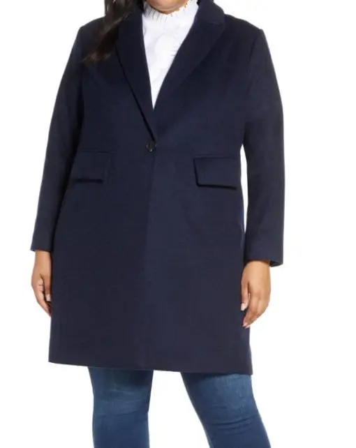 Plus Size Women's Court & Rowe One-Button Plush Topper Coat, Size 2X - Blue