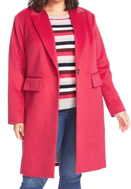 Plus Size Women's Court & Rowe One-Button Plush Topper Coat, Size 3X - Pink