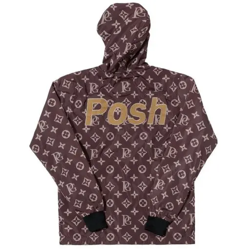 POSH Posh LV_SPRM Windbreaker Hoodie Jacket Brown 2XL - Image 2