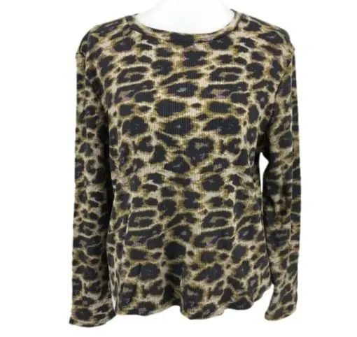 Rdi Tops | Rdi Animal Print Long Sleeve Top, Nwt Size L