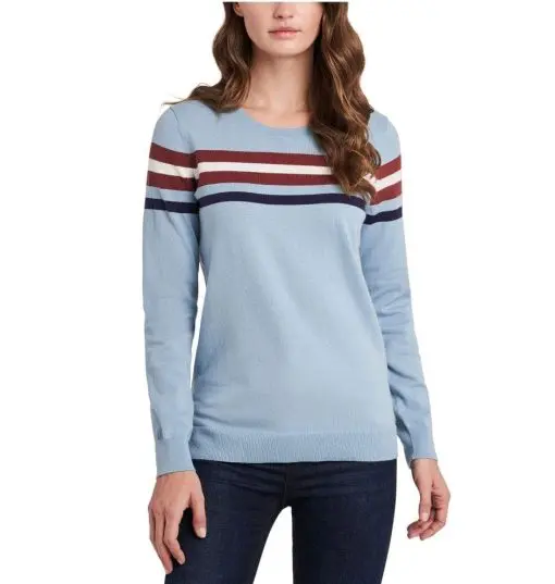 Riley&rae Womens Light Blue Cotton Striped Long Sleeve S