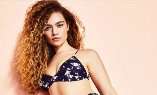 Royalty by Maluma Printed Bralette,  Navy Floral Border Print XS