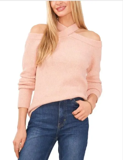 Sam & Jess Women's Long Sleeve Cold-Shoulder Sweater S