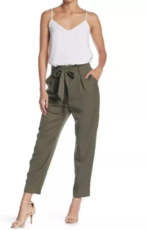 Socialite Paperbag Trousers Olive XL at HauteLook - Womens Clothing - Womens Casual Pants & Leggings XL