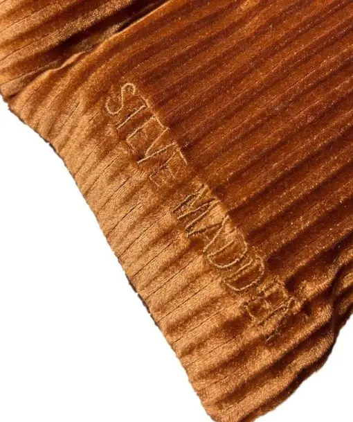 STEVE MADDEN Womens Scarf Puffy Velvet Effect Ribbed Orange one size - Image 2