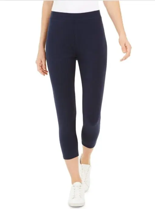 Style & Co Petite Mid-Rise Basic Capri Leggings,  Industrial Blue PM