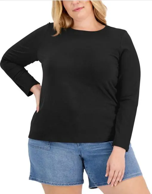 Style & Co Plus Size Long-Sleeve T-Shirt, 3X