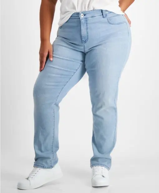 Style & Co Plus Size Mid-Rise Slim-Leg Jeans, Open Desert 20W