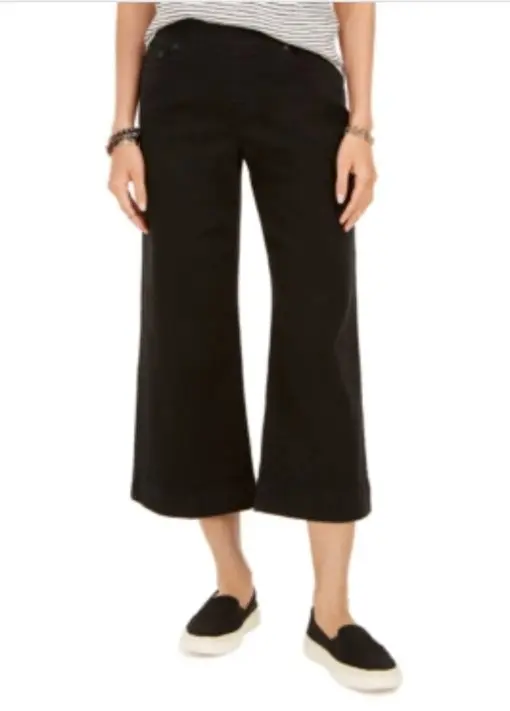 Style & Co Plus Size Pull-on Wide-Leg Cropped Jeans, 18W