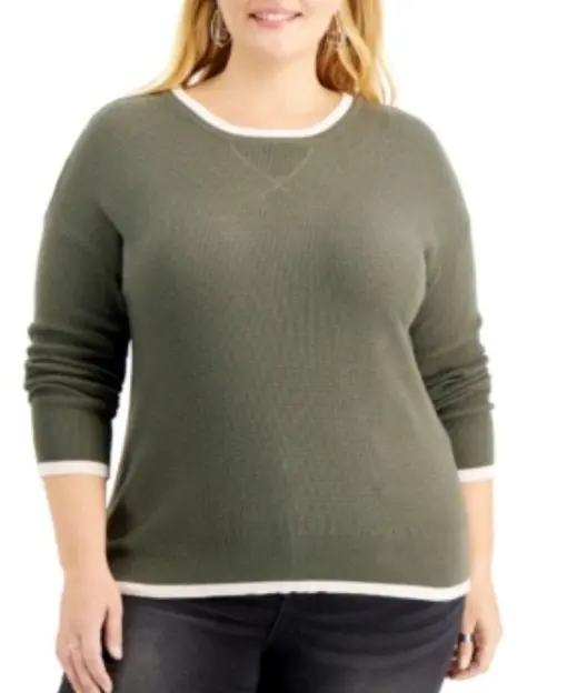 Style & Co Plus Size Thermal Waffle Pullover Sweater, 3x