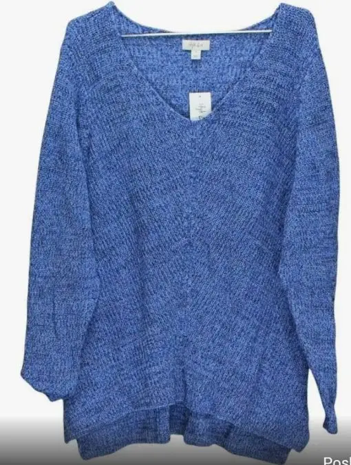 Style & Co Plus Size V-Neck Cotton Sweater, 1X