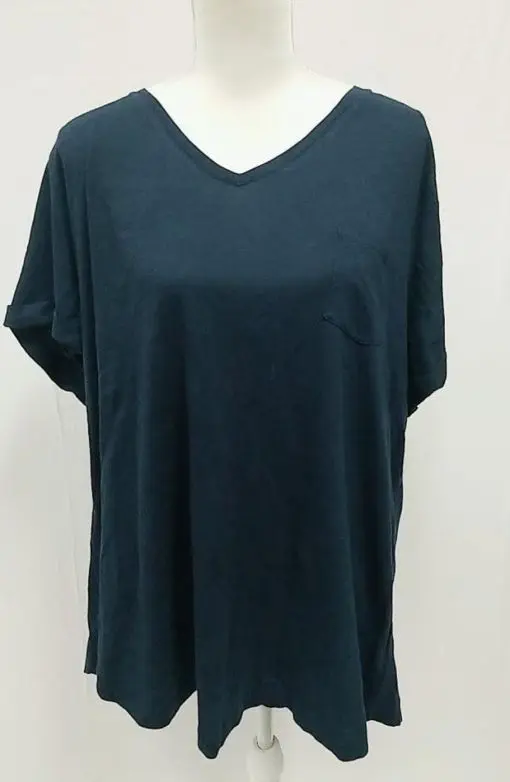 Style & Co. Solid Navy Pocket Tee-3X