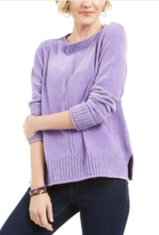 Style & Co Women S Chenille Sweater Purple Size X-Large