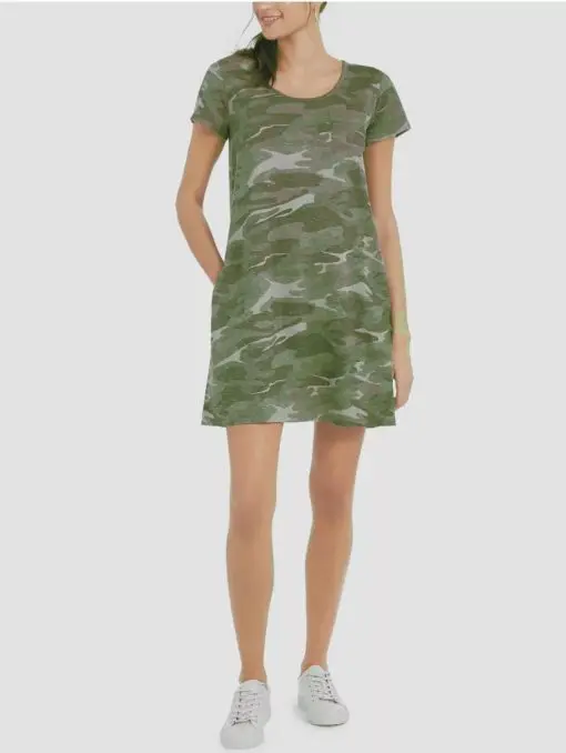 Style & Co's casual-cool cotton T-shirt dress styled in a fun camo print. XL