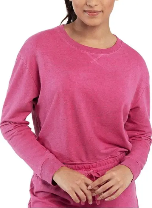 Sundown by Splendid Womens Jada Marled Cotton Sweatshirt Pink L