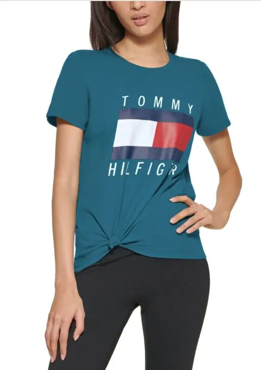 Tommy Hilfiger Sport Tie-Front Logo T-Shirt XS