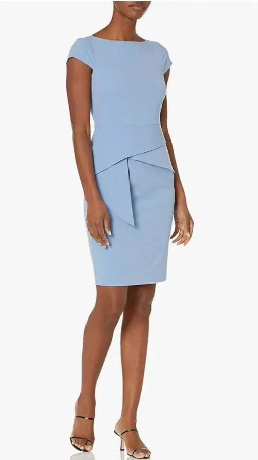 Vince Camuto Women's Bodycon Cap Sleeve Dress with Peplum Skirt 4