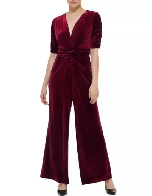 Vince Camuto Women's Velvet Twist-Front Jumpsuit 12