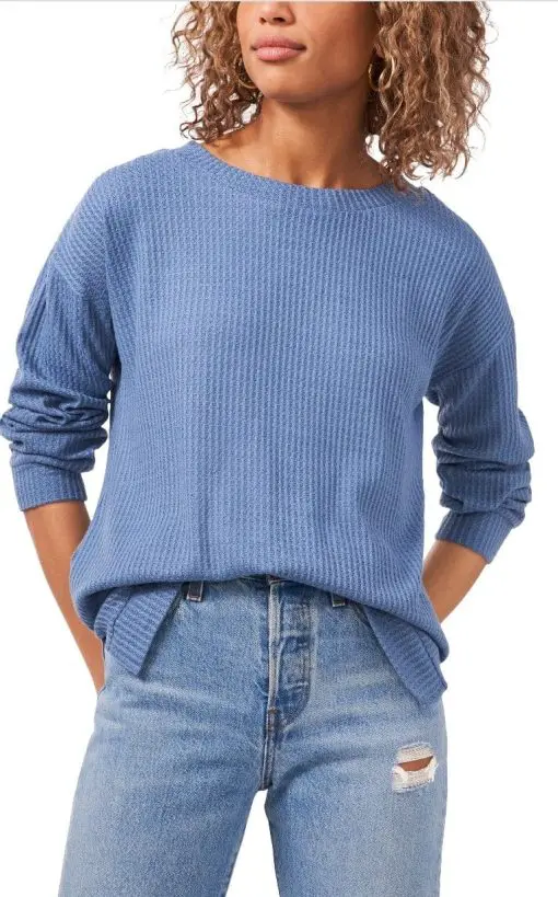 Women's 1.state Back Twist Knit Top, Size Large - Blue