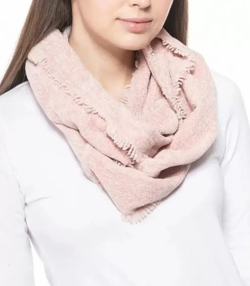 Womens Scarf Woven Chenille Loop Blush Pink CHARTER CLUB NWT