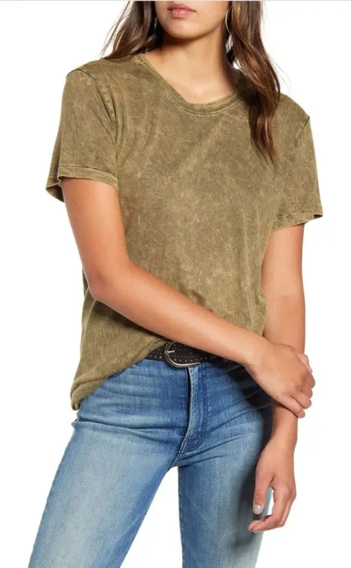 Women's Treasure & Bond Mineral Wash Tee, Size XX-Small