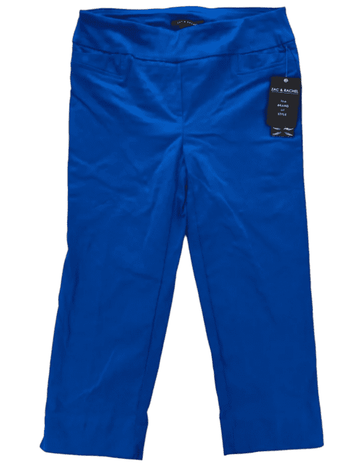 Zac & Rachel Pants Women's 8 Blue Stretch Fabric Pull On Capri Pant Ultimate 8