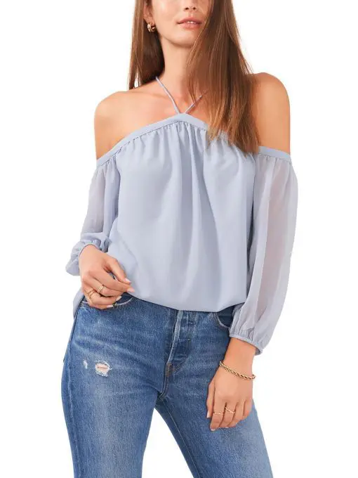 1.State Women's Solid Halter Blouse L