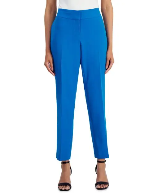 Kasper Petite Slim Straight-Leg Trousers - Riviera 10P