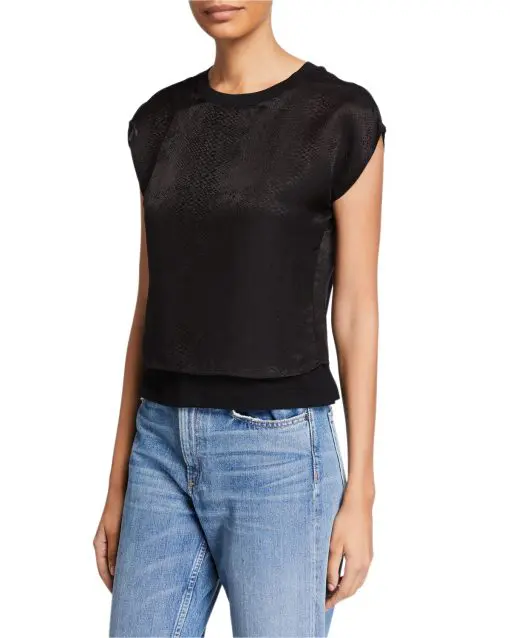 CHELSEA WALKER Python Silk Jacquard Layered Tee 0