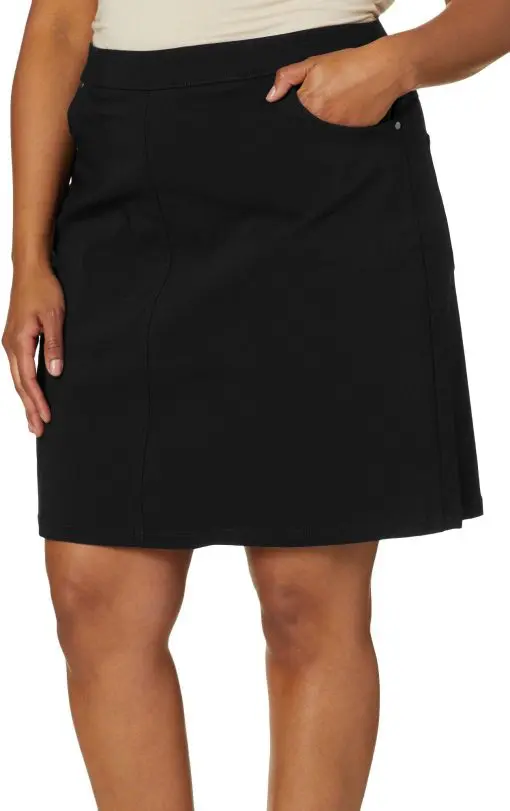 Plus Size Essentials Tech Stretch Pull on Skort with Elastic Wasitband - Black 20W