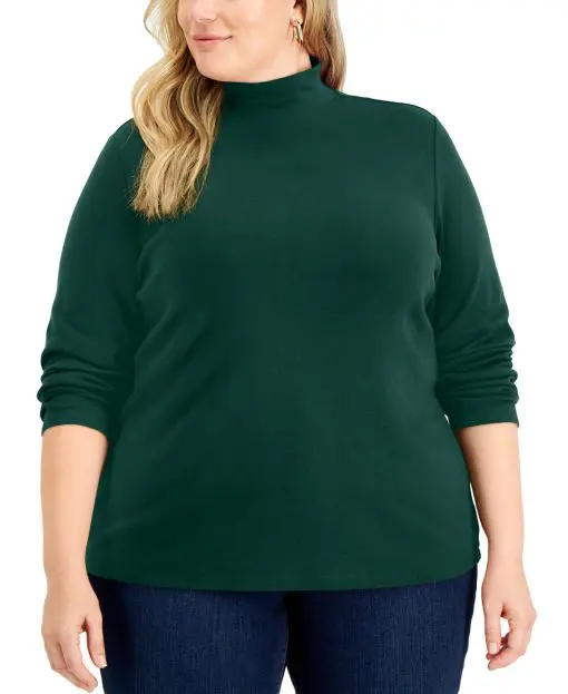 Karen Scott Plus Size Mock-Neck Top, 2X