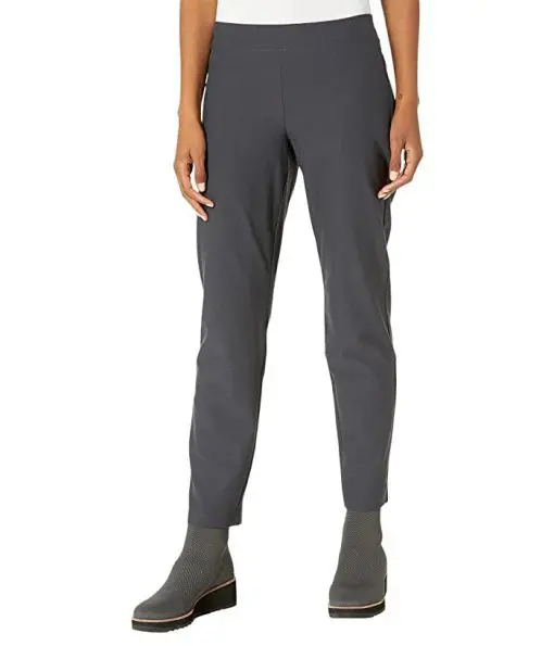 Eileen Fisher Slim Ankle Pants in Washable Stretch Crepe (Graphite) Women's Casual Pants 3X