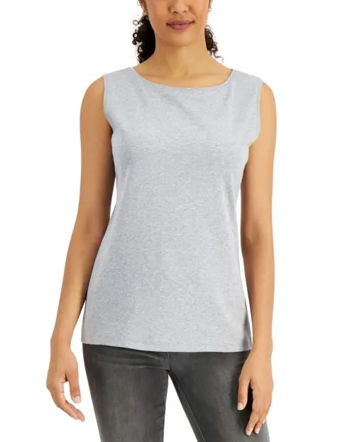 Karen Scott Cotton Scoop-Neck Top, XL