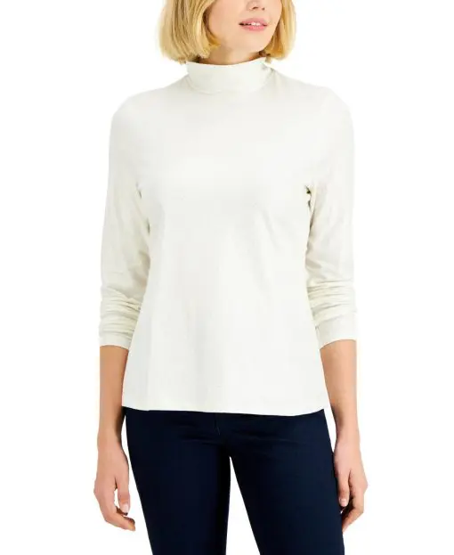 Charter Club Long Sleeve Turtleneck Top S